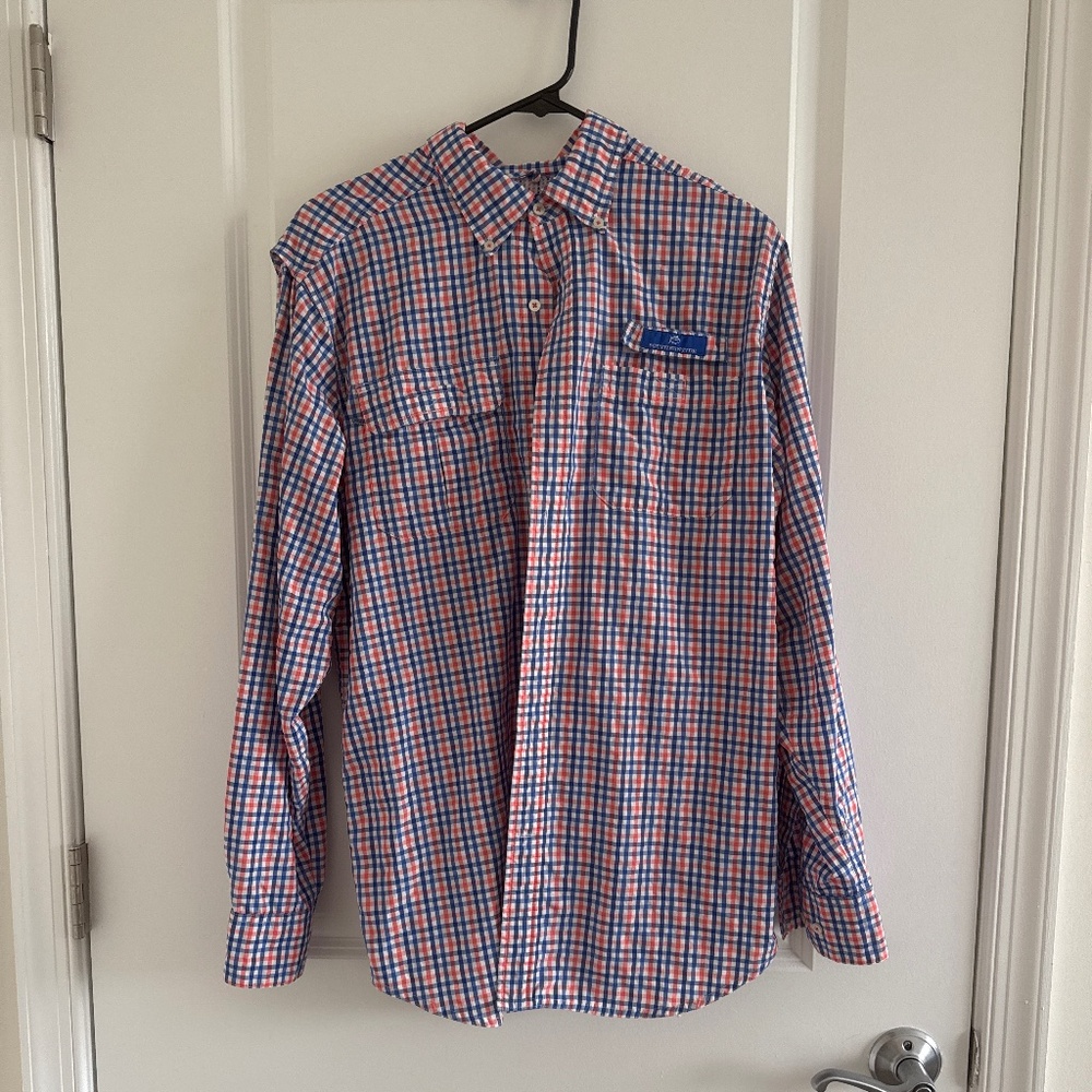 Southern Tide checkered button down shirt